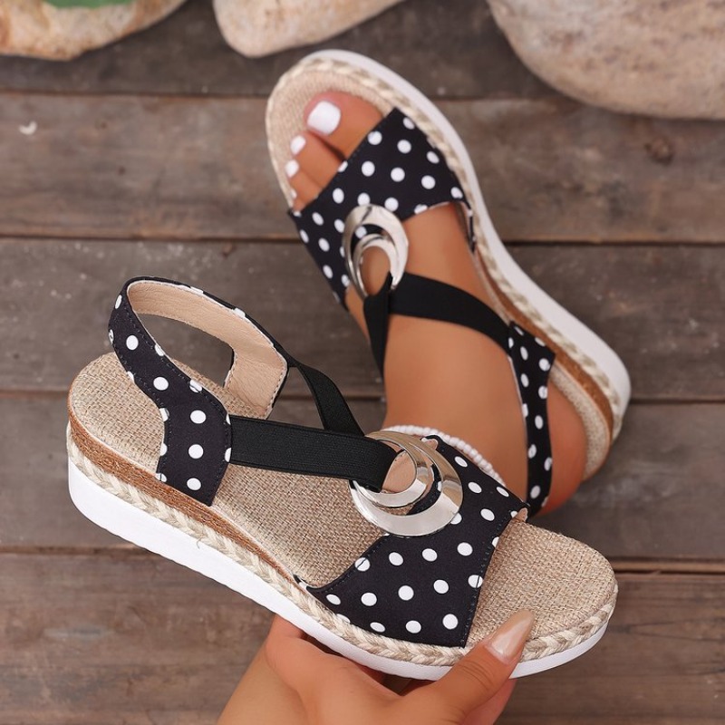 Espadrille Wedge Shoes - Women's Wedge Sandals Open Toe Platform