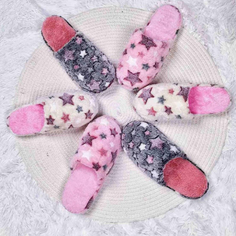 Women Shoes For Winter - Five-pointed Stars Women Home Soft Slippers