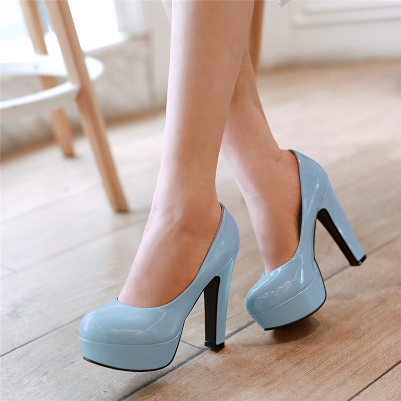 Elegant Women High Heels Platf - مراجعة Patent Leather Pump وسعره