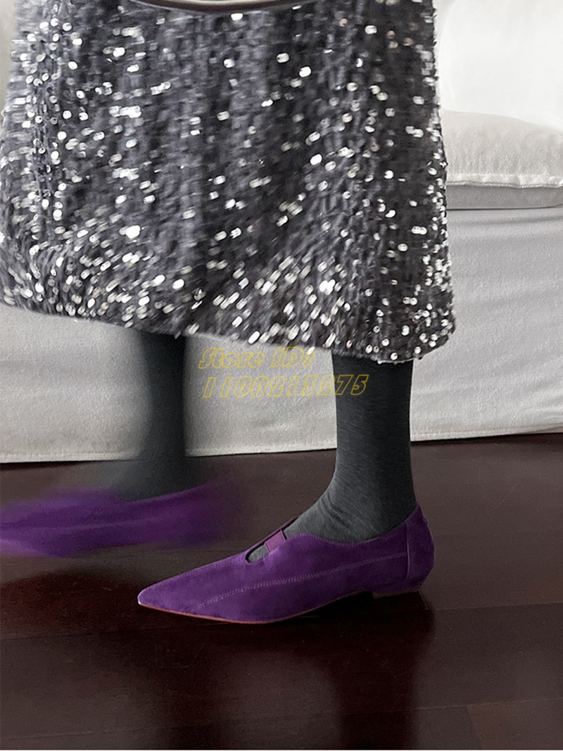 Purple Suede Pointy Toe Pumps  - مراجعة Pointed Toe Flat وسعره