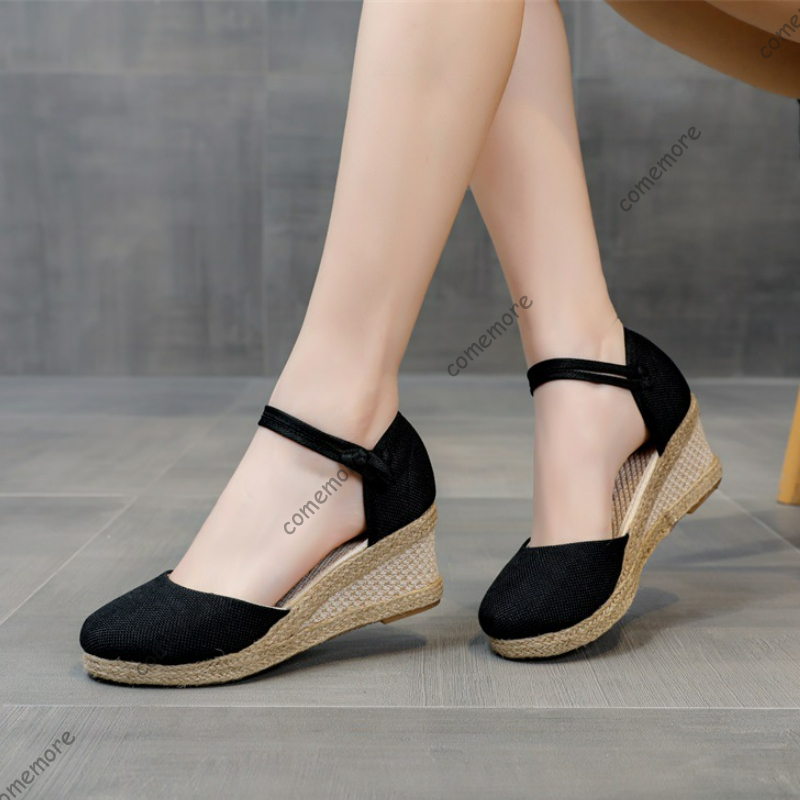 Comemore Sandals High Heel Sum - مراجعة Espadrille Wedge Shoes وسعره