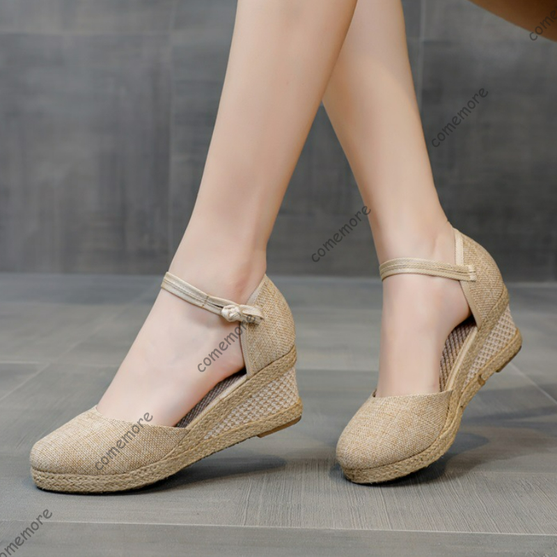 Comemore Sandals High Heel Sum - مراجعة Espadrille Wedge Shoes وسعره