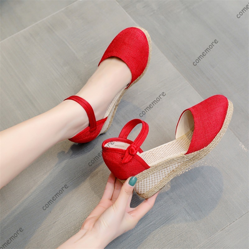 Comemore Sandals High Heel Sum - مراجعة Espadrille Wedge Shoes وسعره