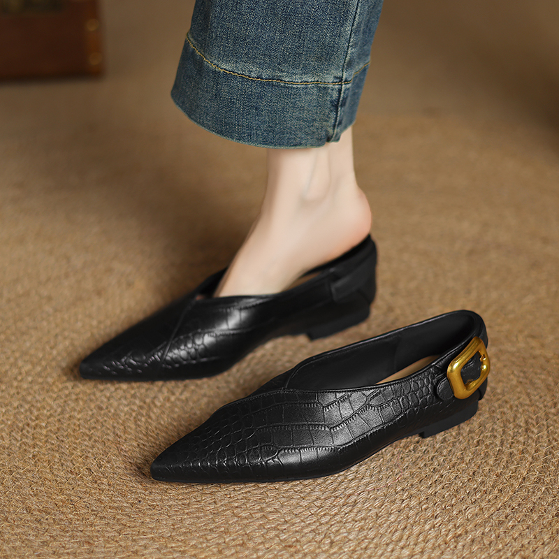 2026 New Spring Trend Genuine  - مراجعة Pointed Toe Flat وسعره