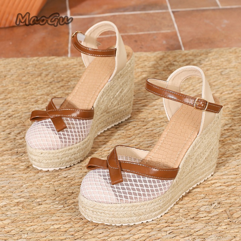 Size42 Women's Mesh Bow Espadr - مراجعة Espadrille Wedge Shoes وسعره