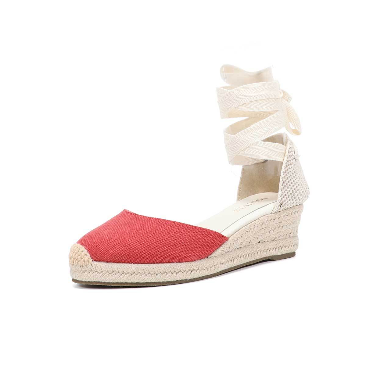 Women Wedge Espadrilles Lace U - مراجعة Espadrille Wedge Shoes وسعره