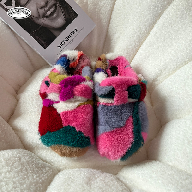 New Girl Luxury Mink Fur Slipp - مراجعة Women Shoes For Winter وسعره
