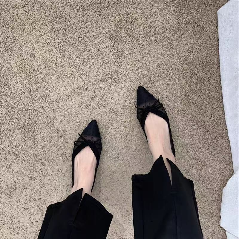 2026 Summer New Polka Dot Sing - مراجعة Pointed Toe Flat وسعره
