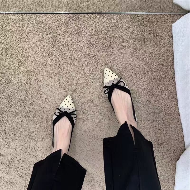 2026 Summer New Polka Dot Sing - مراجعة Pointed Toe Flat وسعره