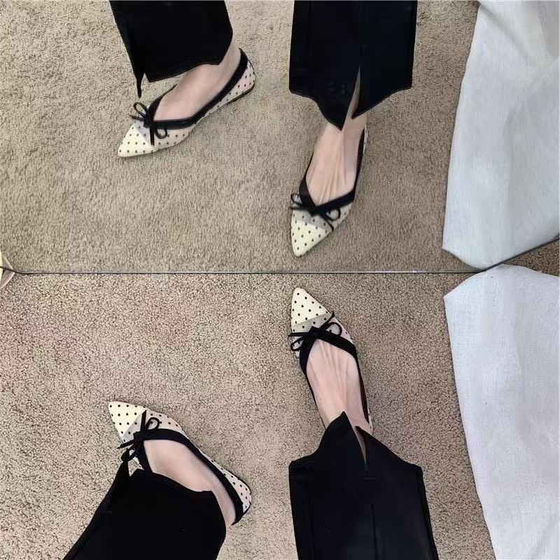 2026 Summer New Polka Dot Sing - مراجعة Pointed Toe Flat وسعره