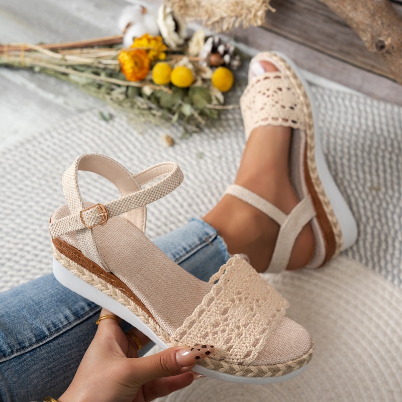 Women Lace Wedge Sandals Espad - مراجعة Espadrille Wedge Shoes وسعره