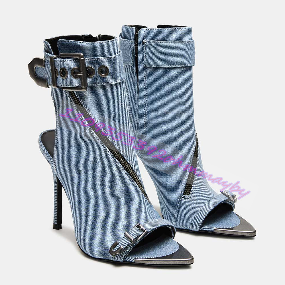 Summer Blue Denim Pointed-Toe  - مراجعة Pointed Toe Flat وسعره