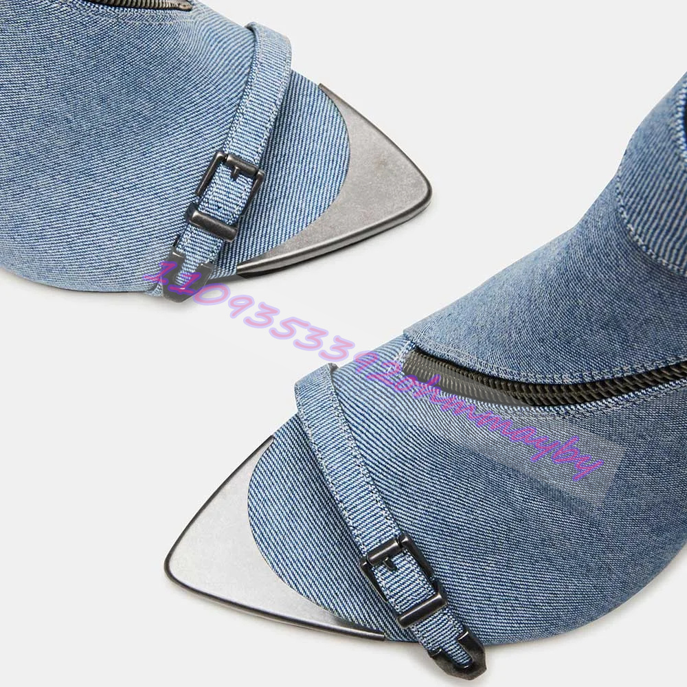 Summer Blue Denim Pointed-Toe  - مراجعة Pointed Toe Flat وسعره