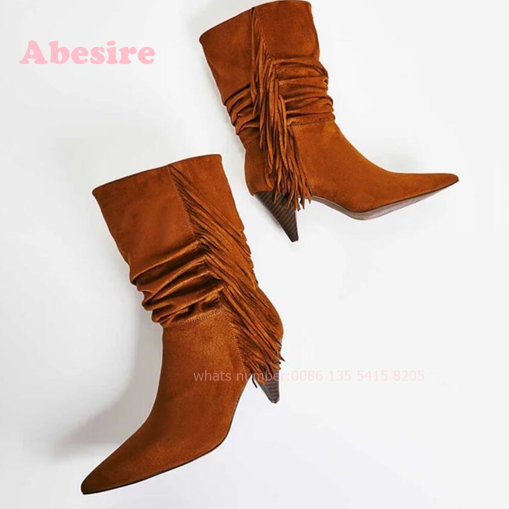 White Cone Heel Fringe Shoes V - مراجعة Women'S Shoes Vegan وسعره