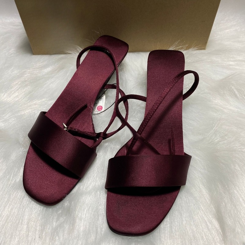 Luxury Satin Ankle Strap Low H - مراجعة Women Shoes Branded وسعره