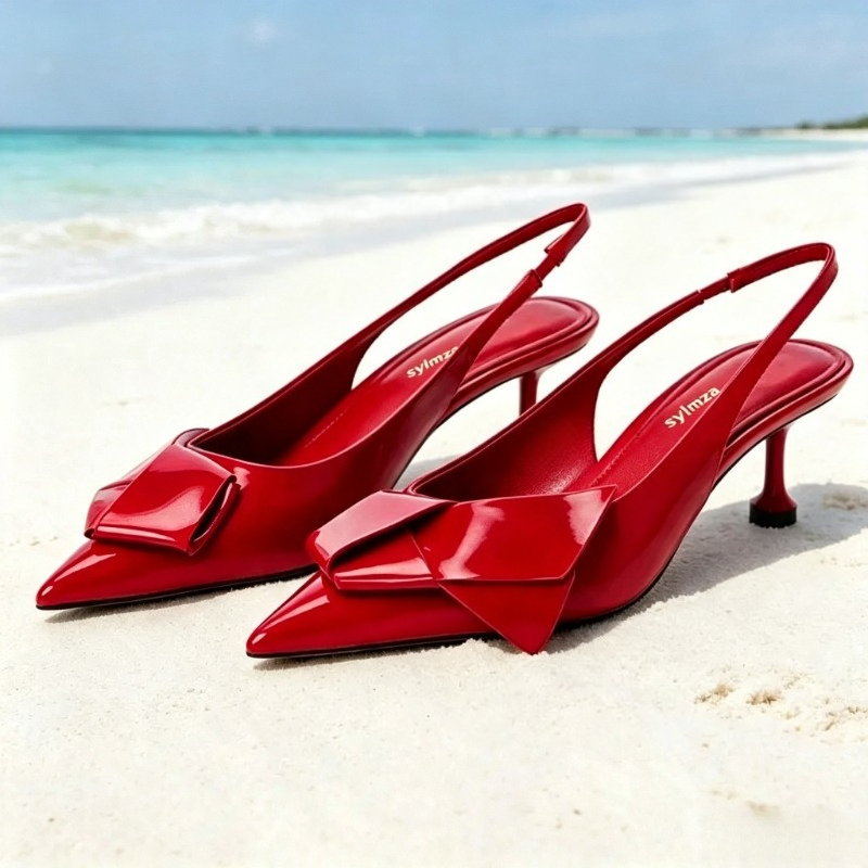 Red Patent Leather Slingback H - مراجعة Patent Leather Pump وسعره