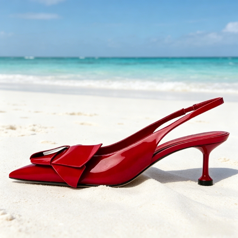 Red Patent Leather Slingback H - مراجعة Patent Leather Pump وسعره