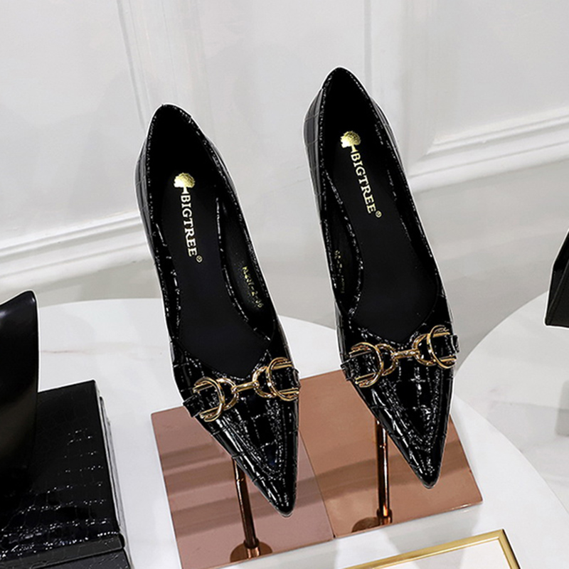 Women Trendy Apricot 4.5cm Hig - مراجعة Patent Leather Pump وسعره