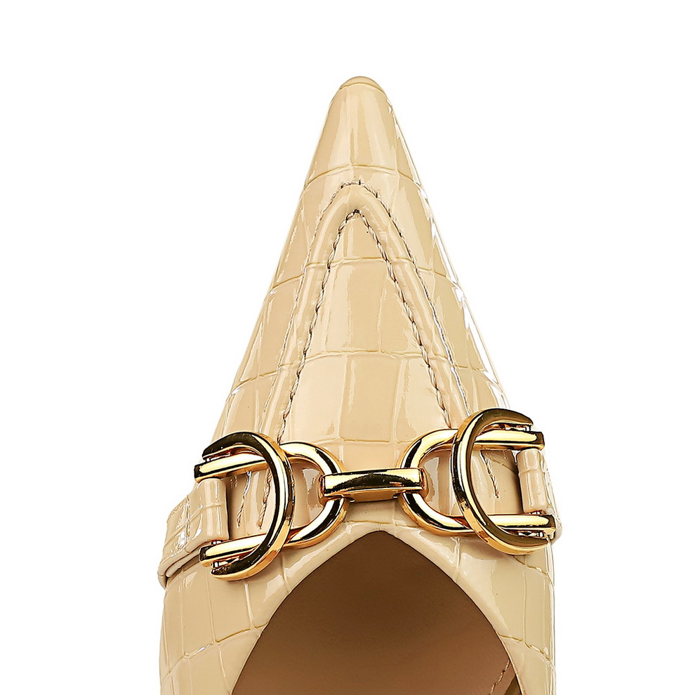 Women Trendy Apricot 4.5cm Hig - مراجعة Patent Leather Pump وسعره
