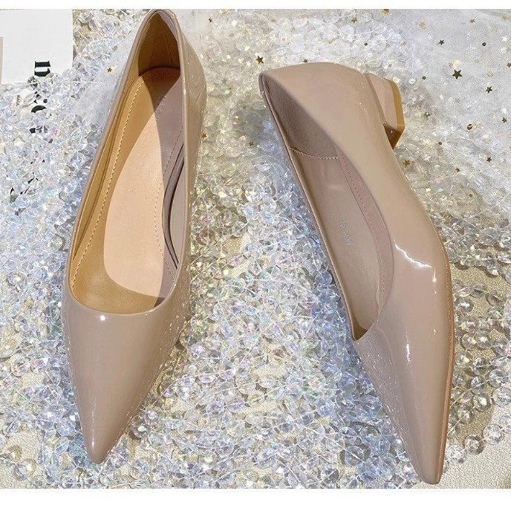 French style patent leather po - مراجعة Pointed Toe Flat وسعره