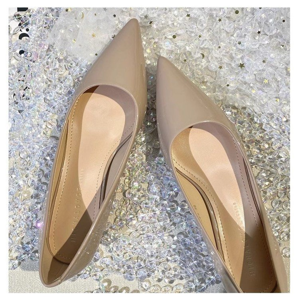 French style patent leather po - مراجعة Pointed Toe Flat وسعره