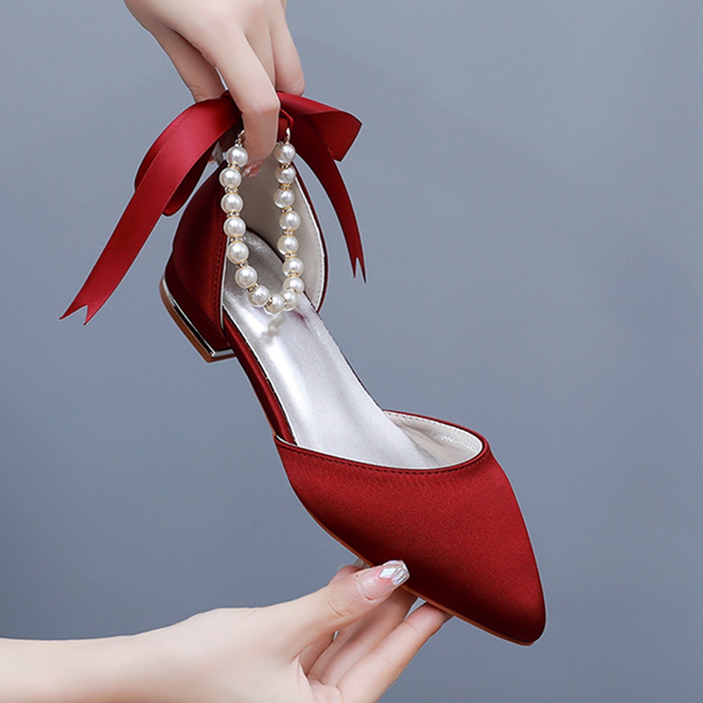 Wedding Shoes Bride Flat Heel  - مراجعة Pointed Toe Flat وسعره